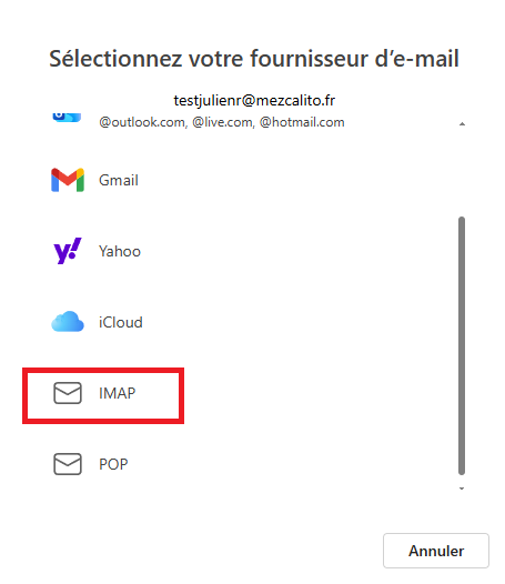 Outlook étape 2